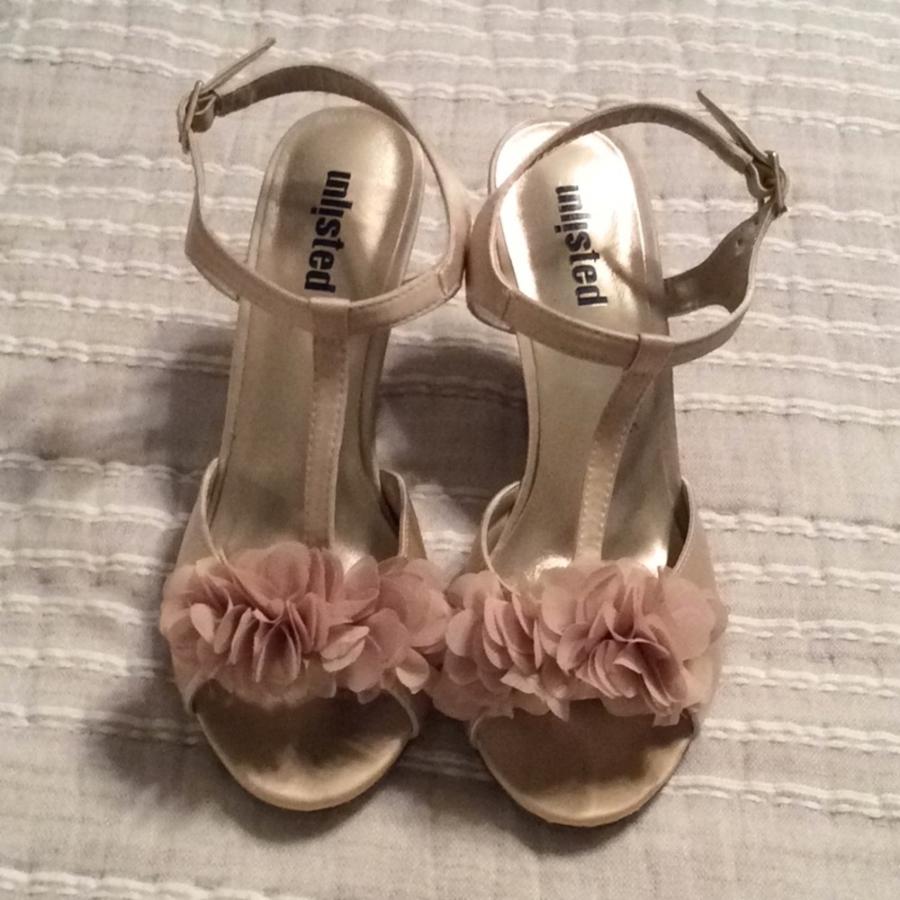 Unlisted Floral and Sparkle Wedge Heels